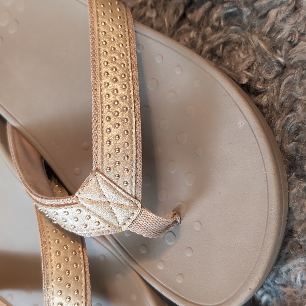 Vionic Beige Studded Women's Sandals - Picture 3 of 5